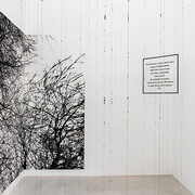 Sabrina Mezzaqui - La celeste pazzia (M.G.) 2024, poetry by Mariangela Gualtieri, in Quando non morivo, Einaudi, p. 5 silkscreen on paper with material elements, beads, thread, 203 x 272 cm, cellulose letters 50 X 50 cm. Photo: Ela Bialkowska, OKNO Studio