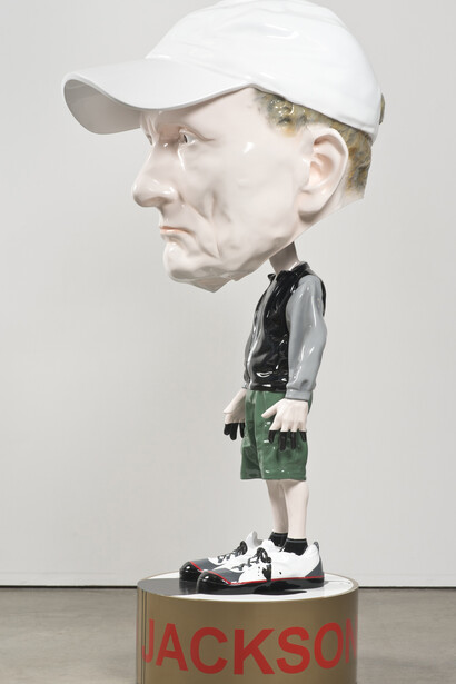 Richard Jackson, Bobble Head, 2013, Fibre de verre époxy, peinture, électronique, 230 x 73 x 108 cm / 90 1/2 x 28 3/4 x 42 1/2 inches, Edition de 5, Courtesy de l'artiste, Hauser & Wirth et Galerie G-P & N Vallois, Paris