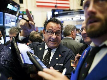 Operadores bursátiles en la bolsa de Nueva York