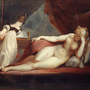 Ruhender Frauenakt und Klavierspielerin, 1799/1800,  Öl auf Leinwand
 71,2 x 91 cm. Kunstmuseum Basel / Foto: Martin P. Bühler