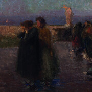 Giuseppe Mentessi, Bozzetto per Ora triste, c. 1890; olio su tavola, cm 49 x 75; Ferrara, Gallerie d’Arte Moderna e Contemporanea