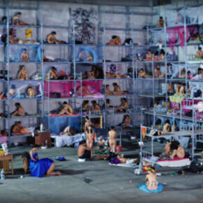Wang Qingsong, Dormitory, 2005, 170x400cm © Wang Qingsong