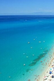 Amazing beach, full of people, in Calabria