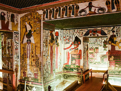 Luxor, located on the east bank of the Nile River in southern Egypt, is built on the ancient site of Thebes, the capital of the pharaohs during their peak power from the 16th to the 11th centuries B.C.