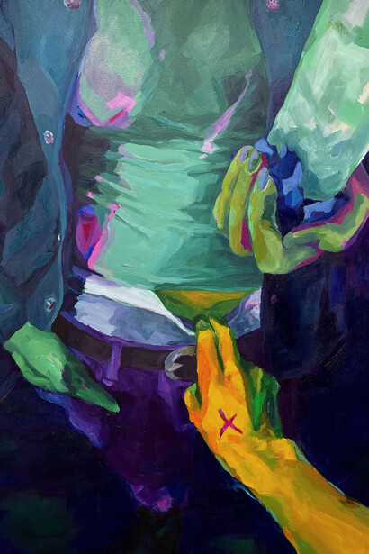 Amanda Picker, Our hands at Dan's (detail), 2026. Courtesy of the Schoolhouse Gallery