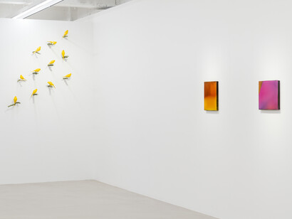 Installation view: Markus Amm, Anne Collier, Liam Gillick, Philippe Parreno, Tobias Reberger, Rebecca Warren,
‘A Little After The Millennium’, Gallery Baton, 2020
Courtesy of Gallery Baton, photo by Jeon Byung Cheol
