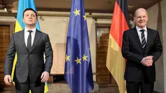 Ukraine President Volodymyr Zelensky and German Chancellor Olaf Scholz