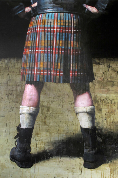 François Bard, Kilt, 195 x 150cm, oil on canvas