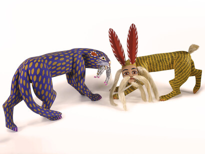 Artesanía oaxaqueña representando un par da nahuales