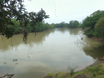 Vista del punto donde estuvo el estero del río Sardinal, captada desde la loma adyacente