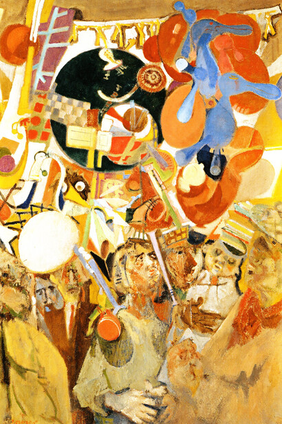 Fausto Pirandello, Befana in Piazza Navona, c. 1951, Oil on board, 99 x 71 cm, Private collection
