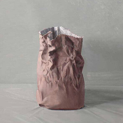 Bag, oil on linen, 23 x22 cm. Courtesy of the Molesworth Gallery