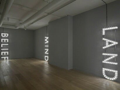 Nathan Coley, Exhibition view. Courtesy of Parafin