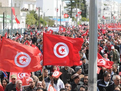 Manifestación en Túnez