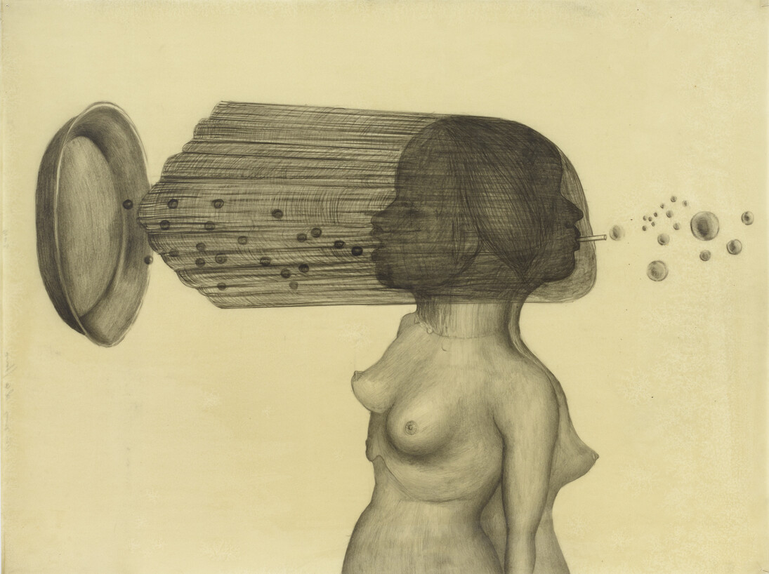 Sandra Vasquez de la Horra, De perlas y Burbujas 2014. Graphite on paper, wax 81,5x61cm