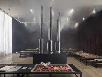 Sonoridad Samovar, vista de exhibición. Cortesía del Museo Jumex
