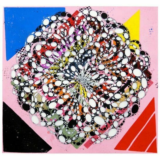 Reed Anderson, Strange Love, 2013-2014, Acrylic and collage on cut paper, 34 x 36 inches