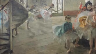 Edgar Degas, La Ripetizione, pittura a olio, 1877