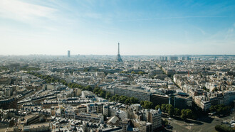 La vista panoramica da Centre Pompidou, Parigi, Francia
