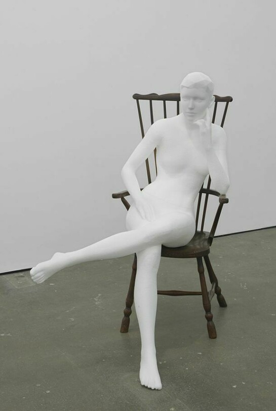 Matthew Darbyshire, Seated Nude, 2014, Polystyrene and 20th century, Windsor chair, 125 x 95 x 100 cm / 49.2 x 37.4 x 39.3 in, courtesy of Herald St, London