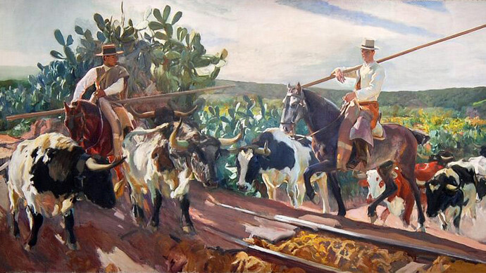 Joaquín Sorolla; Andalucía. El encierro, 1914 (detalle)