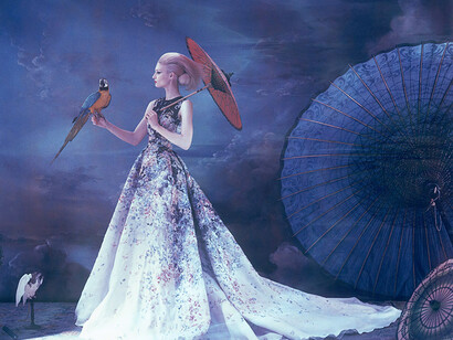 Cathleen Naundorf (German, b. 1968): L’arche de Noè XXXV - Elie Saab, Haute Couture
Summer 2014, 2014
Chromogenic print from original polaroid, 32 x
43 inches (80 x 110 cm).
© Cathleen Naundorf / Courtesy Edwynn Houk
Gallery, New York & Zürich