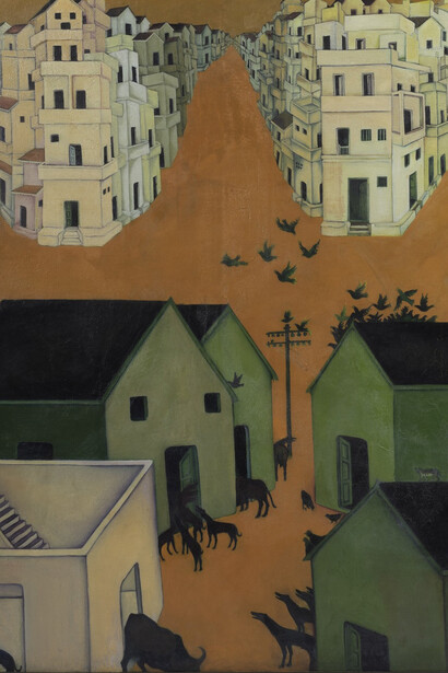 Gulammohammed Sheikh, Speechless city (detail), 1975. Courtesy of Kiran Nadar Museum of Art