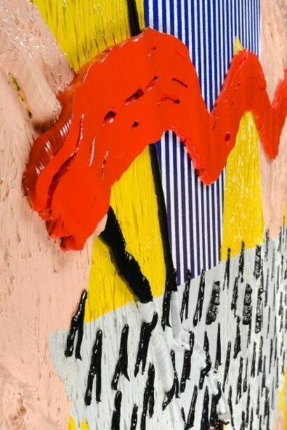 Trudy Benson, For RL, 2013, acrylic, spray paint & oil on canvas, 63x68" / 160x172.7cm
