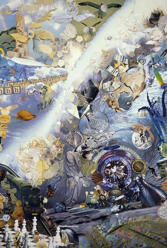 Jess, Sent On The VIIth Wave, 1979, Collage and mixed media 39 x 33 in. The Buck Collection, Laguna Beach, CA