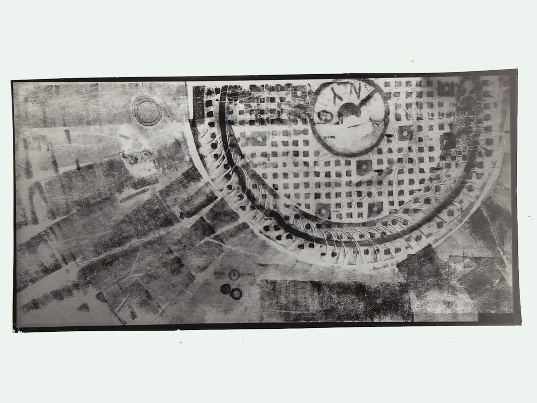 Sari Dienes, NYC, c. 1953–1955, Ink on webril, 36 x 72 inches, Private Collection of Pamela Jarvis, NY. © Sari Dienes Foundation/ Licensed by VAGA, New York, NY.