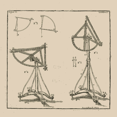 Lámina del libro «Observaciones astronómicas, y físicas, hechas de orden de S. M. en los reinos del Peru por D. Jorge Juan y Santacilia y D. Antonio de Ulloa»