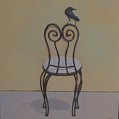 Ala Bashir, Anticipating, oil on canvas, 130 x 120 cm