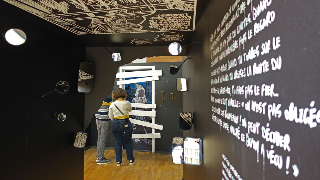 Seuls. Même pas peur (d'avoir peur !), vue de l'exposition. Avec l'aimable autorisation du Comics Art Museum