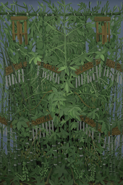 Alec Dartley, Managing bamboo three, 2024. Courtesy of The Painting Center