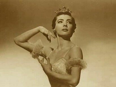 Nina Novak en su juventud como bailarina de ballet