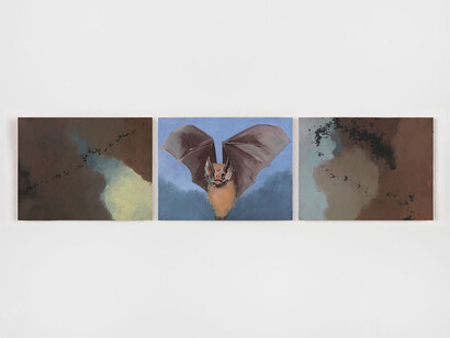 Marvin Gaye Chetwynd, Bat Opera, 2014, Oil on paper
15.5 x 20.5 cm / 6 x 8 inches, photo credits by credits Alessandro Zambianchi, courtesy of Massimo De Carlo Milano/London
