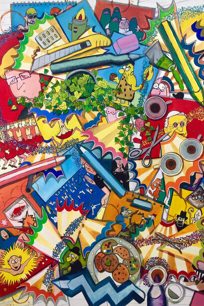 Celina Teague, Last Sharpenings 2, 2015, oil and acrylic on canvas, 120 x 150 cm 