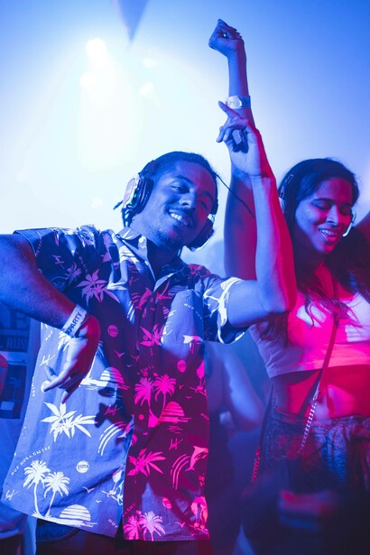 Man and woman dancing at a club