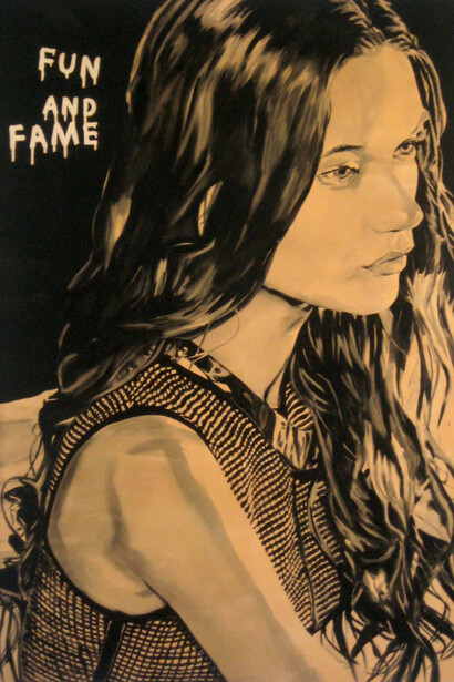 Andreas Leikauf, fun and fame, 2014, acrylic on molino, 200 x 140 cm. Galerie Ernst Hilger, Vienna
