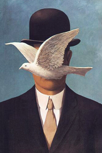 René Magritte, Hombre con sombrero hongo (1964)