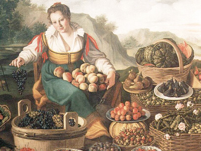 L'atto del mangiare è femminile, è fare spazio all'interno del corpo al cibo come la madre fa spazio all'embrione (La fruttivendola,  Vincenzo Campi)