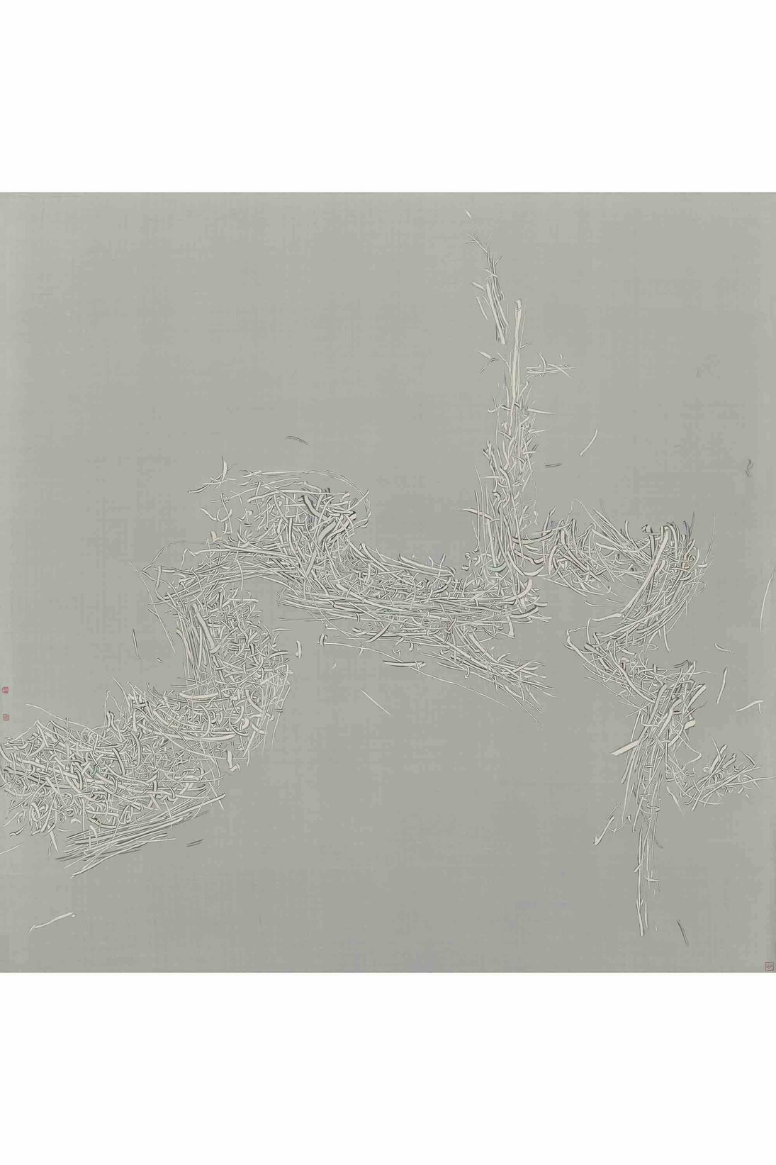 Hao Shiming, Vegetation 201501 《草木201501》, 2015, Ink on silk, 136 x 136 cm (53 1/2 x 53 1/2 in.), Courtesy Galerie Nathalie Obadia, Paris/Bruxelles