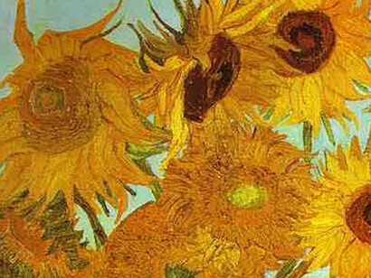 Vaso con girasoli, dettaglio, Van Gogh