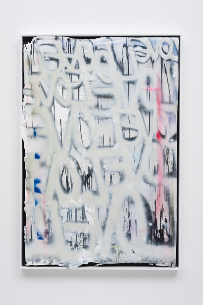 Kendell Carter, Waves on Beverly, 2016, Cast latex and aerosol float mounted in frame, 51 x 35 in. Courtesy of Edward Cella Art & Architecture 