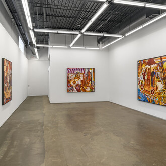 Arvie Smith, Crossing Clear Creek, exhibition view. Courtesy of moniquemeloche