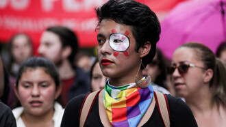 Manifestantes durante el histórico paro nacional del pasado jueves 21 