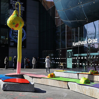 Speak more truth, eat more fruit, exhibition view. Courtesy of Kunsthaus Graz