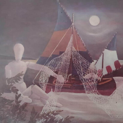 Opera pittorica dell'artista italiano Franco Gotta (anni '80).