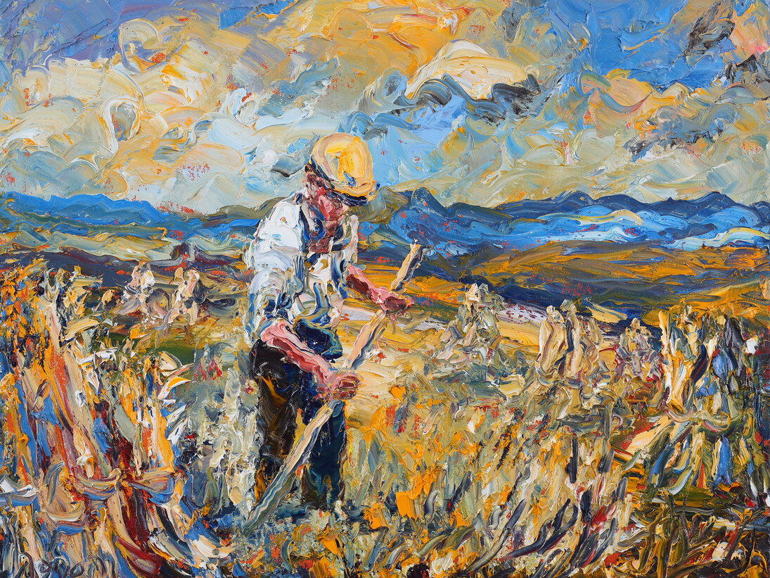 Liam O’Neill, Autumn Corn, Oil on Canvas, 20 x 24 inches