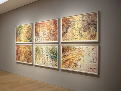 José Parlá, Engrams, exhibition view. Courtesy of Ben Brown Fine Arts 